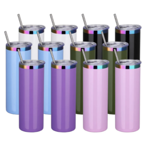 20oz rainbow plated skinny tumbler