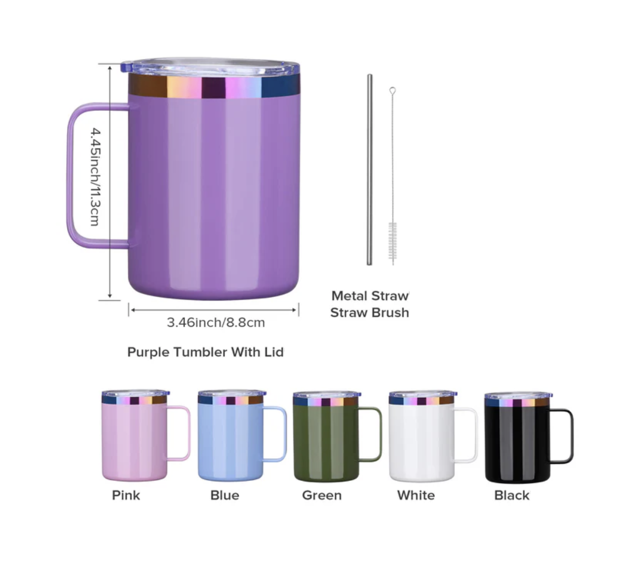 12oz rainbow plated mug