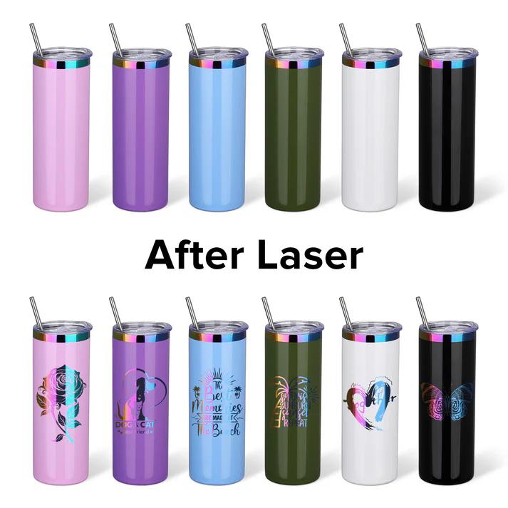 20oz rainbow plated skinny tumbler